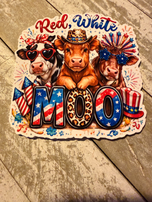 Red white moo cardstock mold