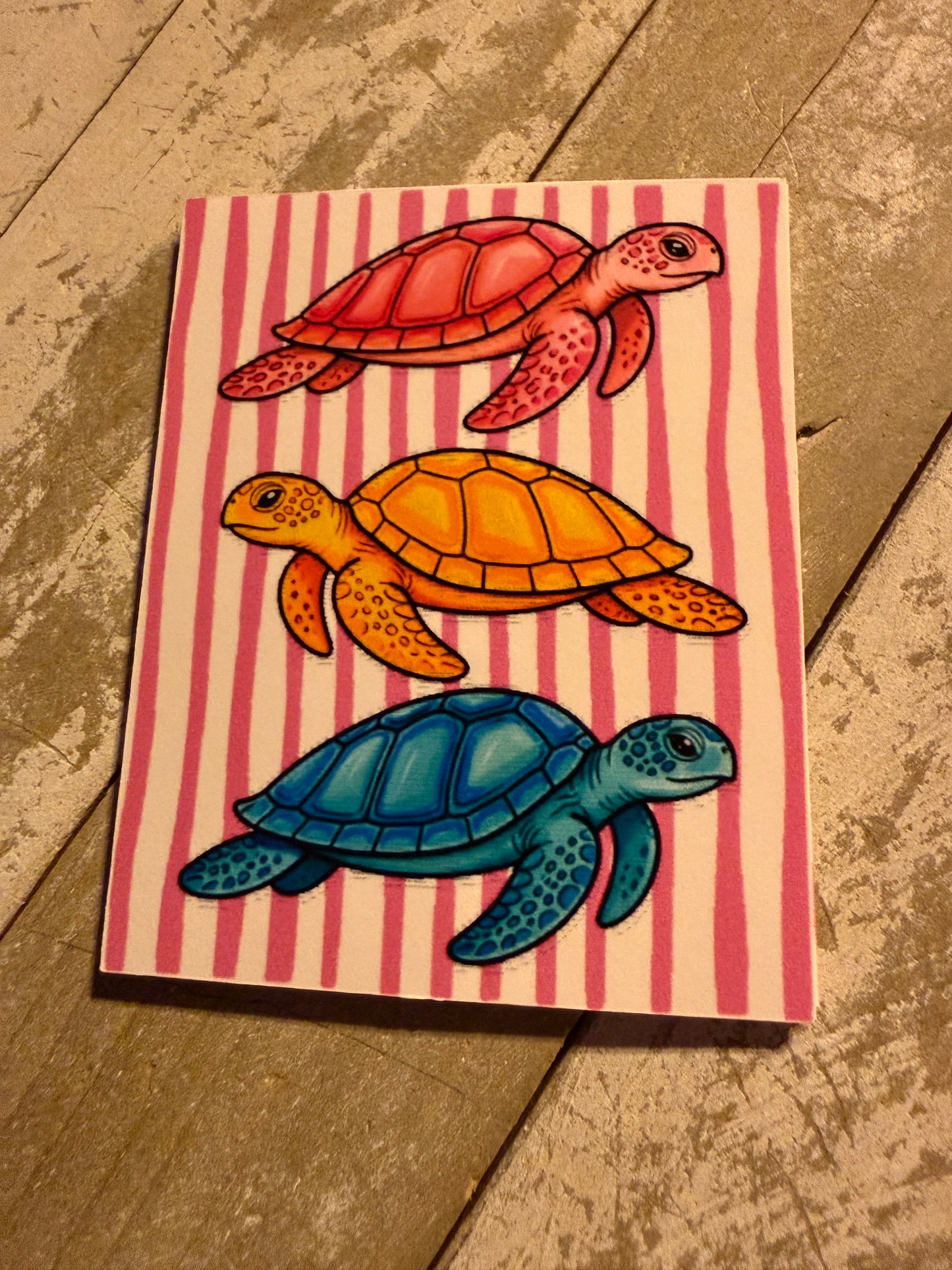 3 colorful fish rectangle cardstock