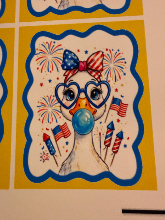4th July goose rectangle cardstock