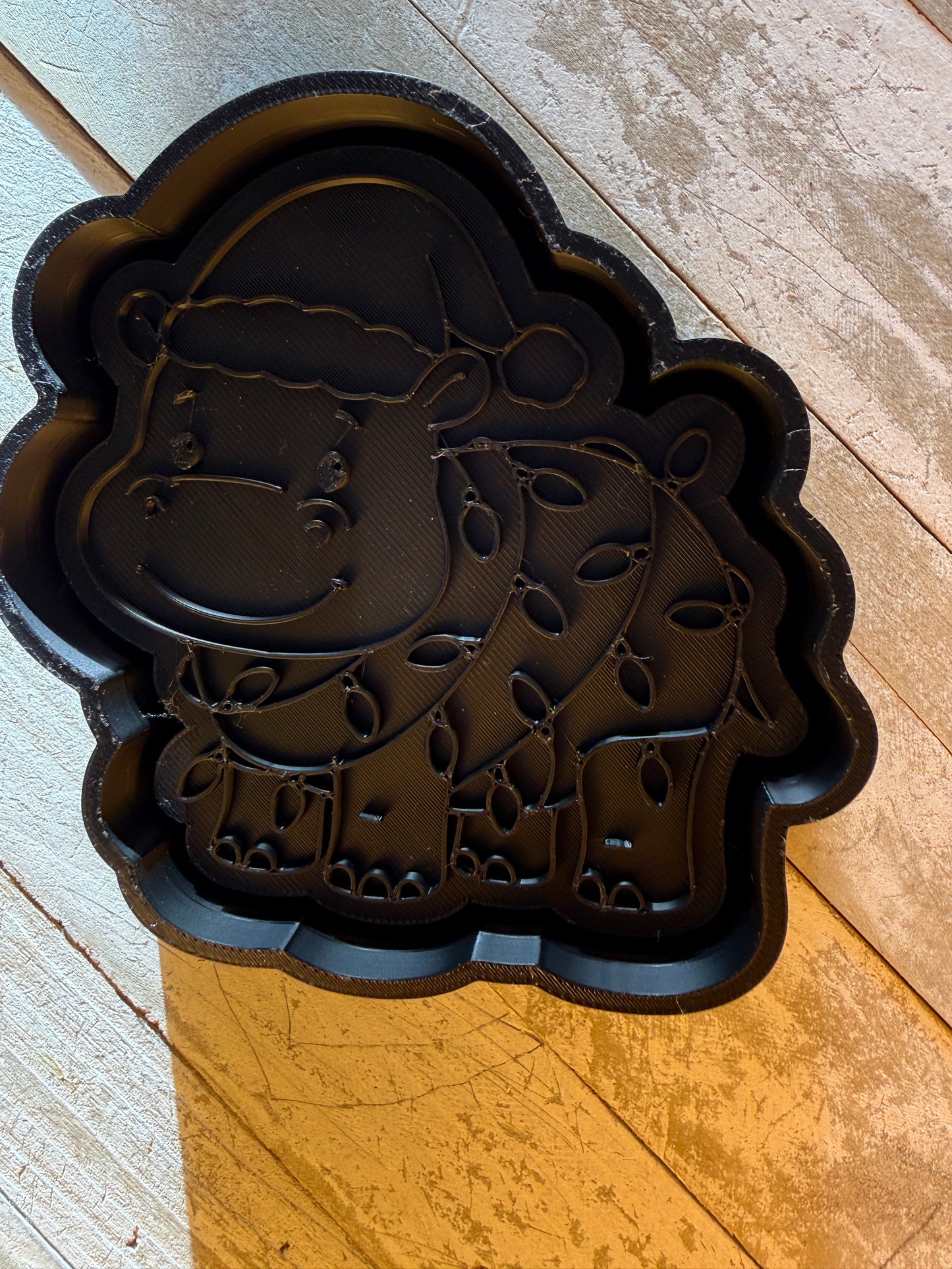 Hippo with Christmas lights mold