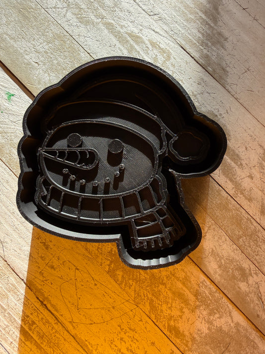 Snowman face with Santa hat mold