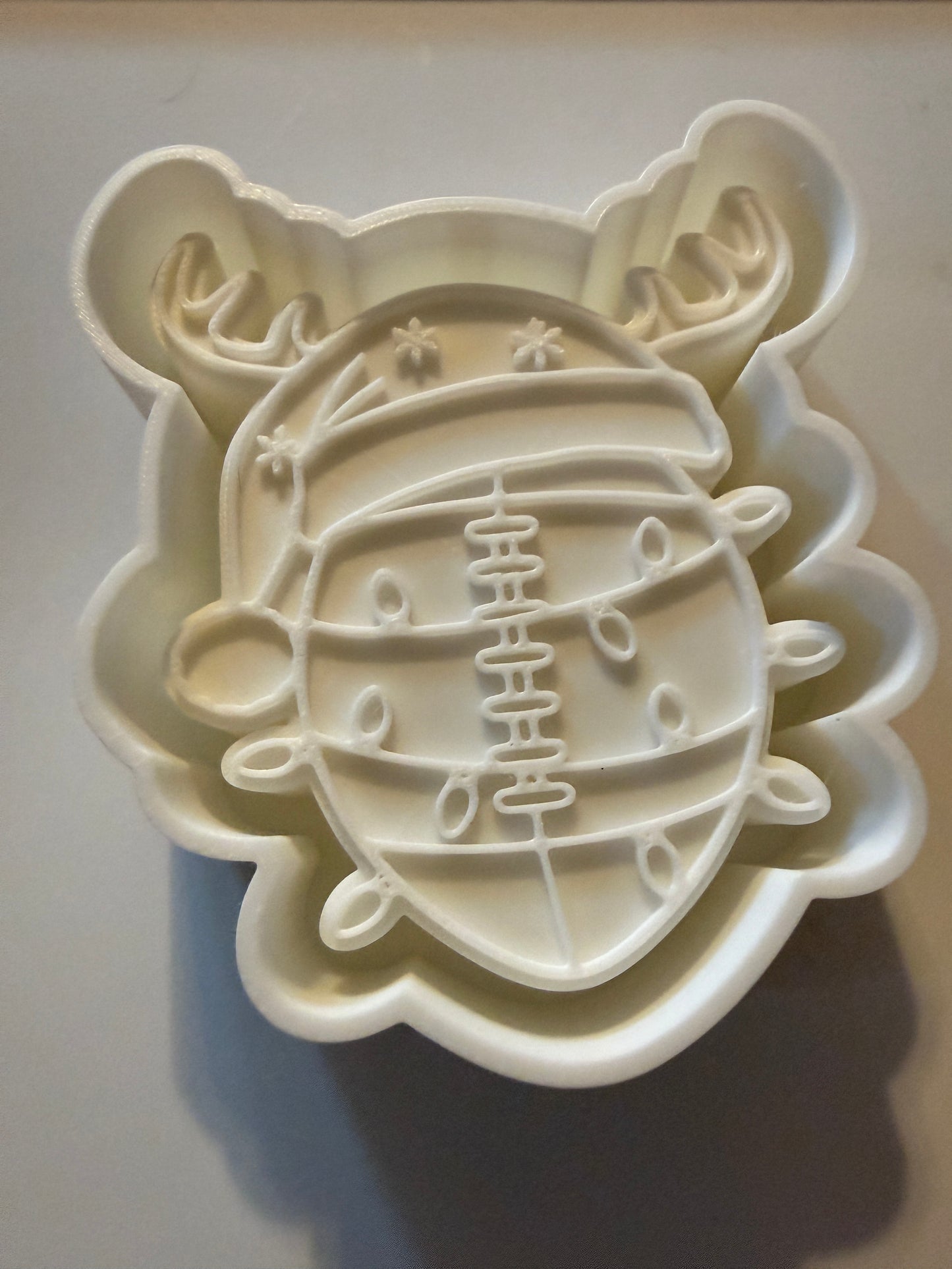Football reindeer with lights mold
