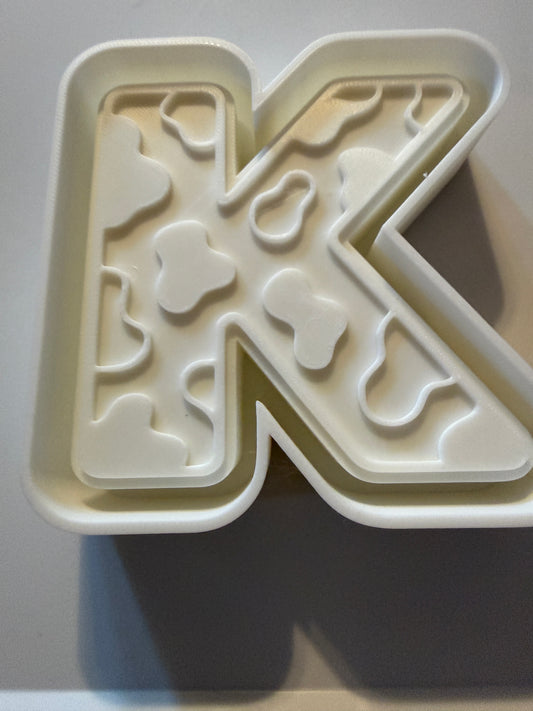 Cow print letters mold