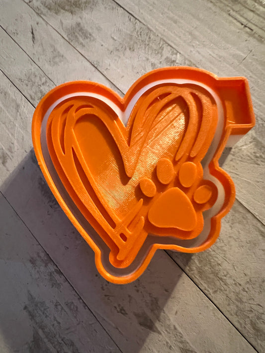 Paw and heart freshie mold