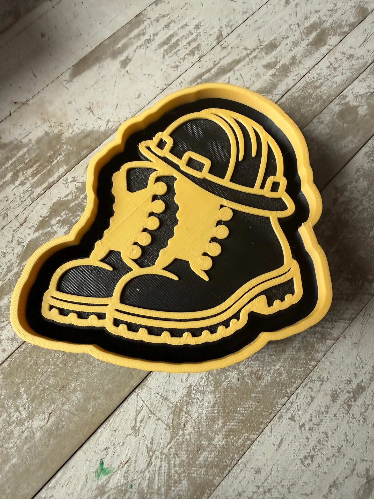 Work boots and hat mold