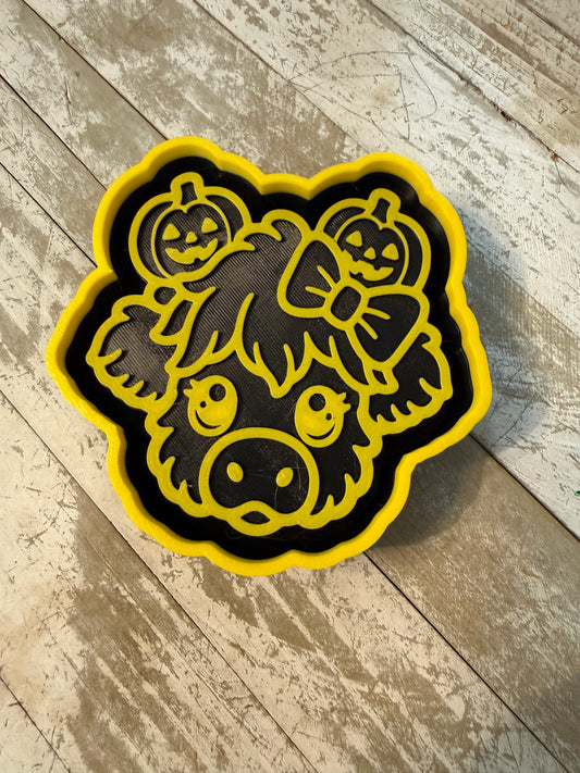 Cow with pumpkin headband mold
