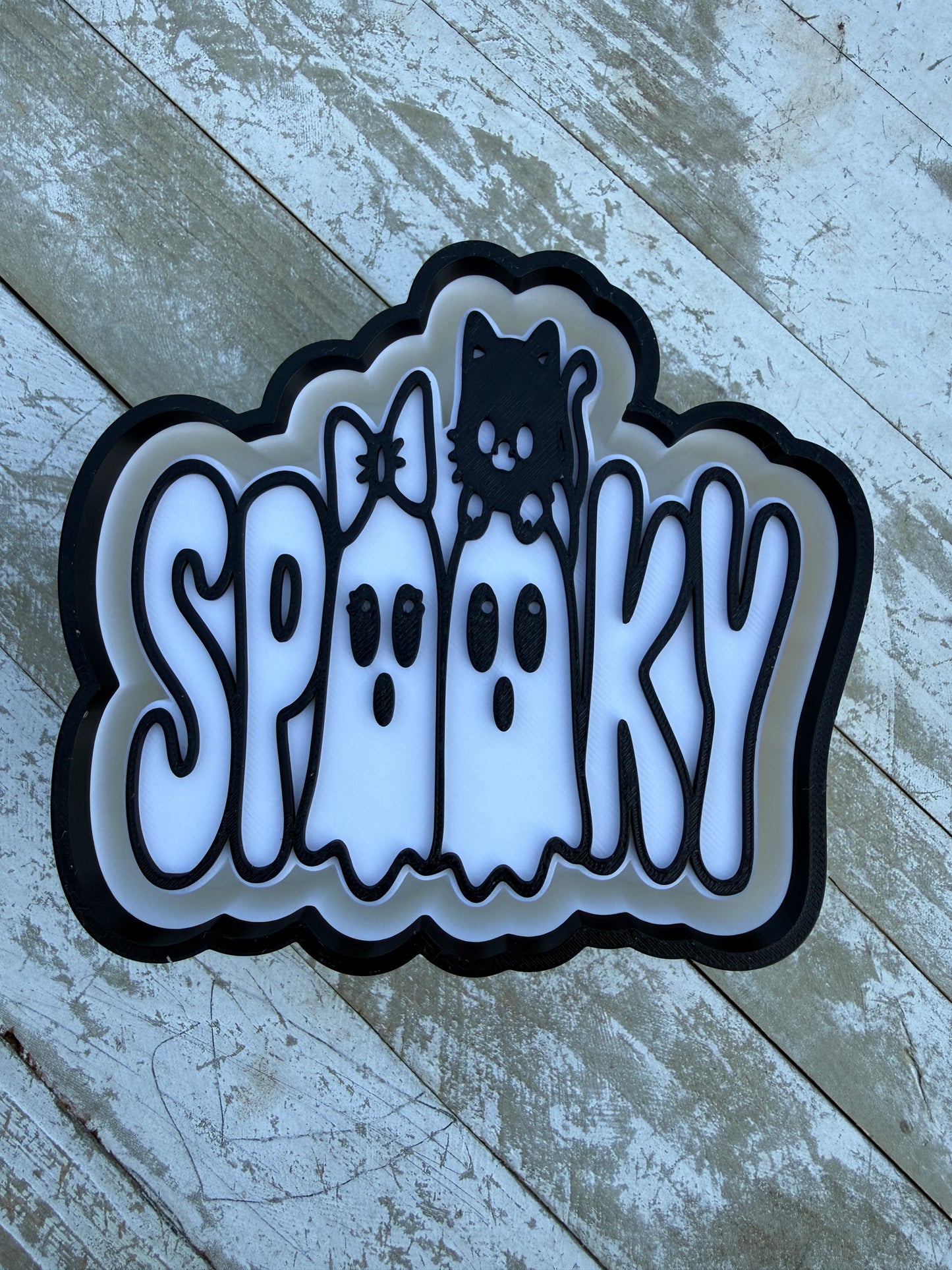 Spooky with cat and bow mold