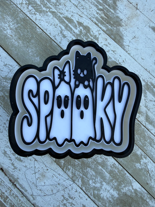 Spooky with cat and bow mold