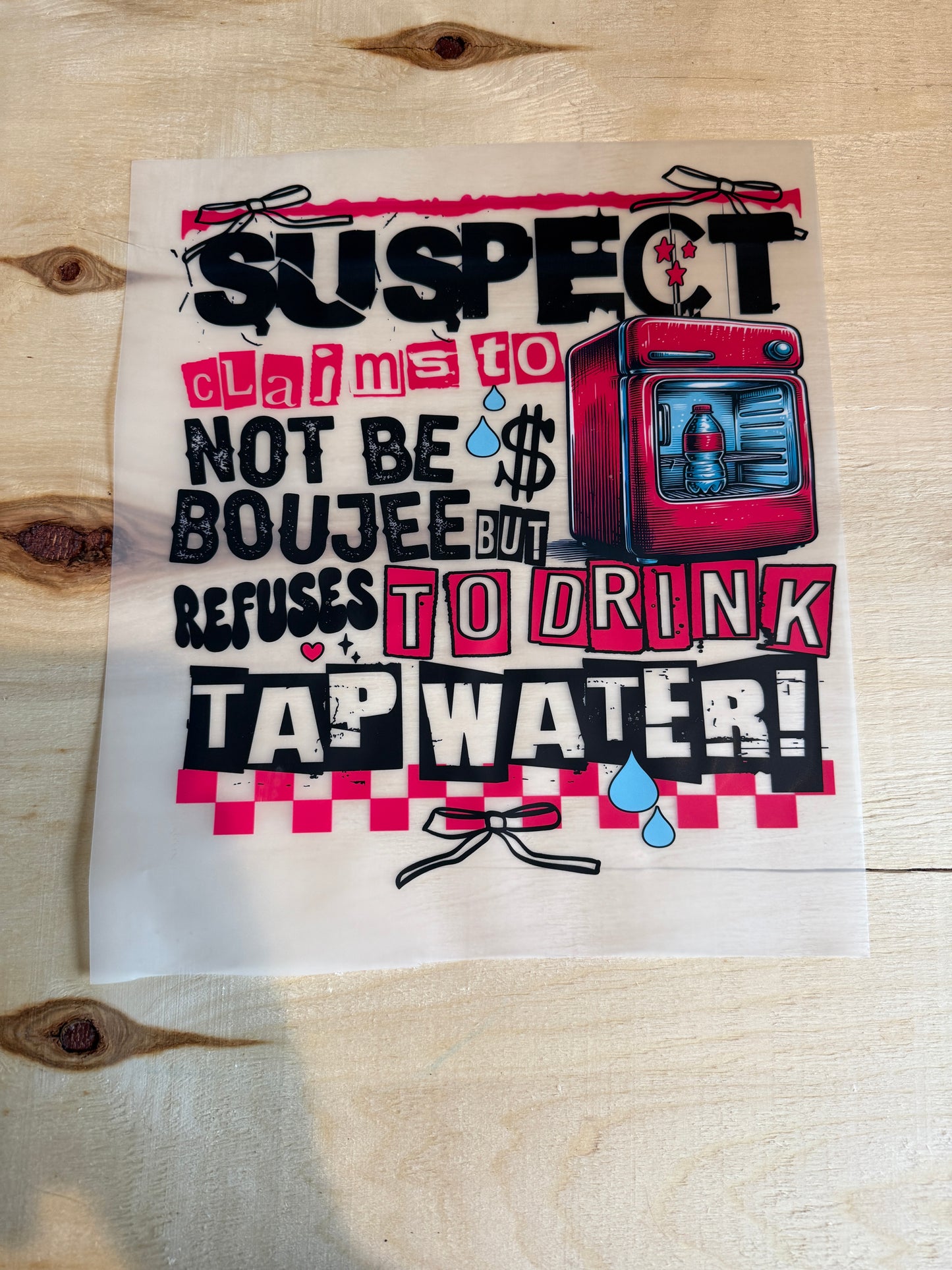 Suspect drinks tap water