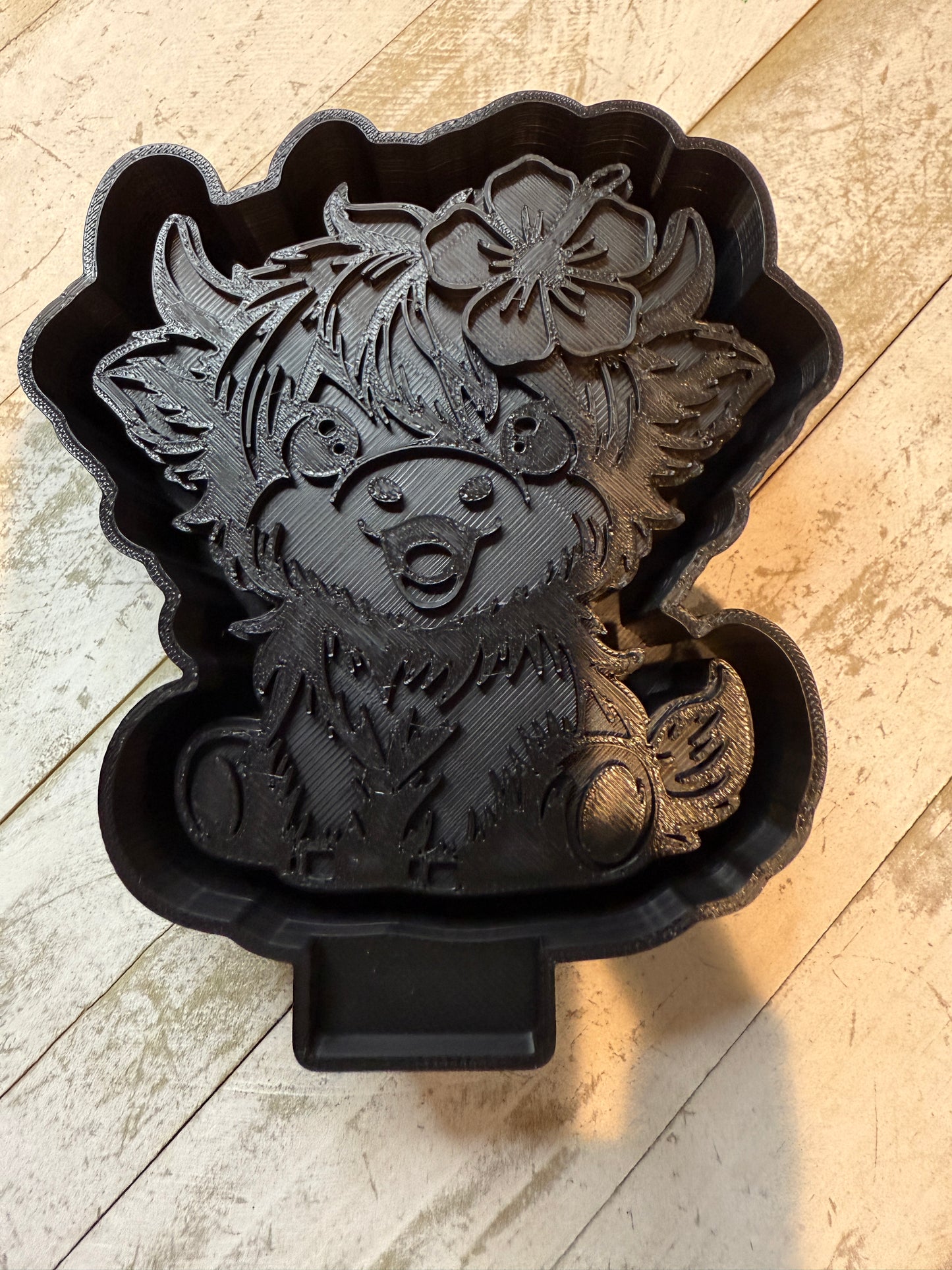 Cow with hibiscus flower freshie mold