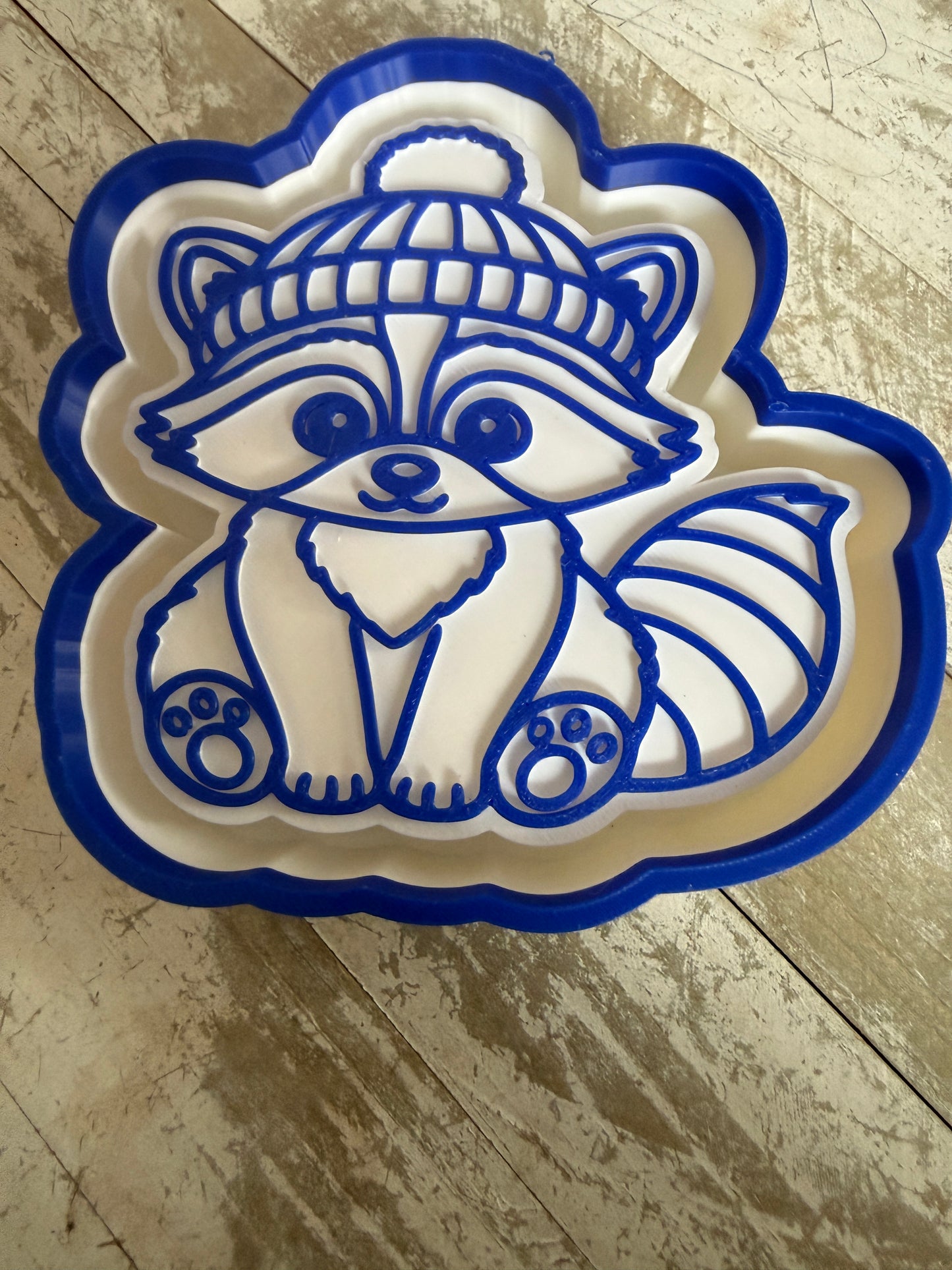 Raccoon with beanie mold