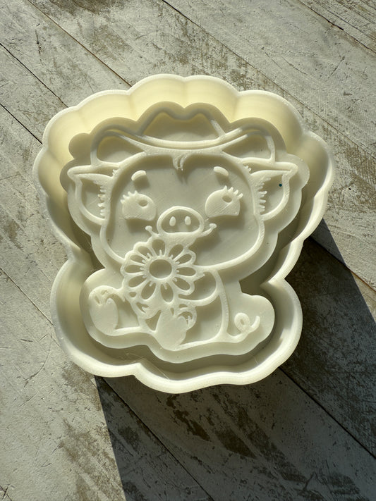 Cow boy pig freshie mold