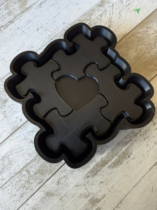 Autism puzzle with heart freshie mold