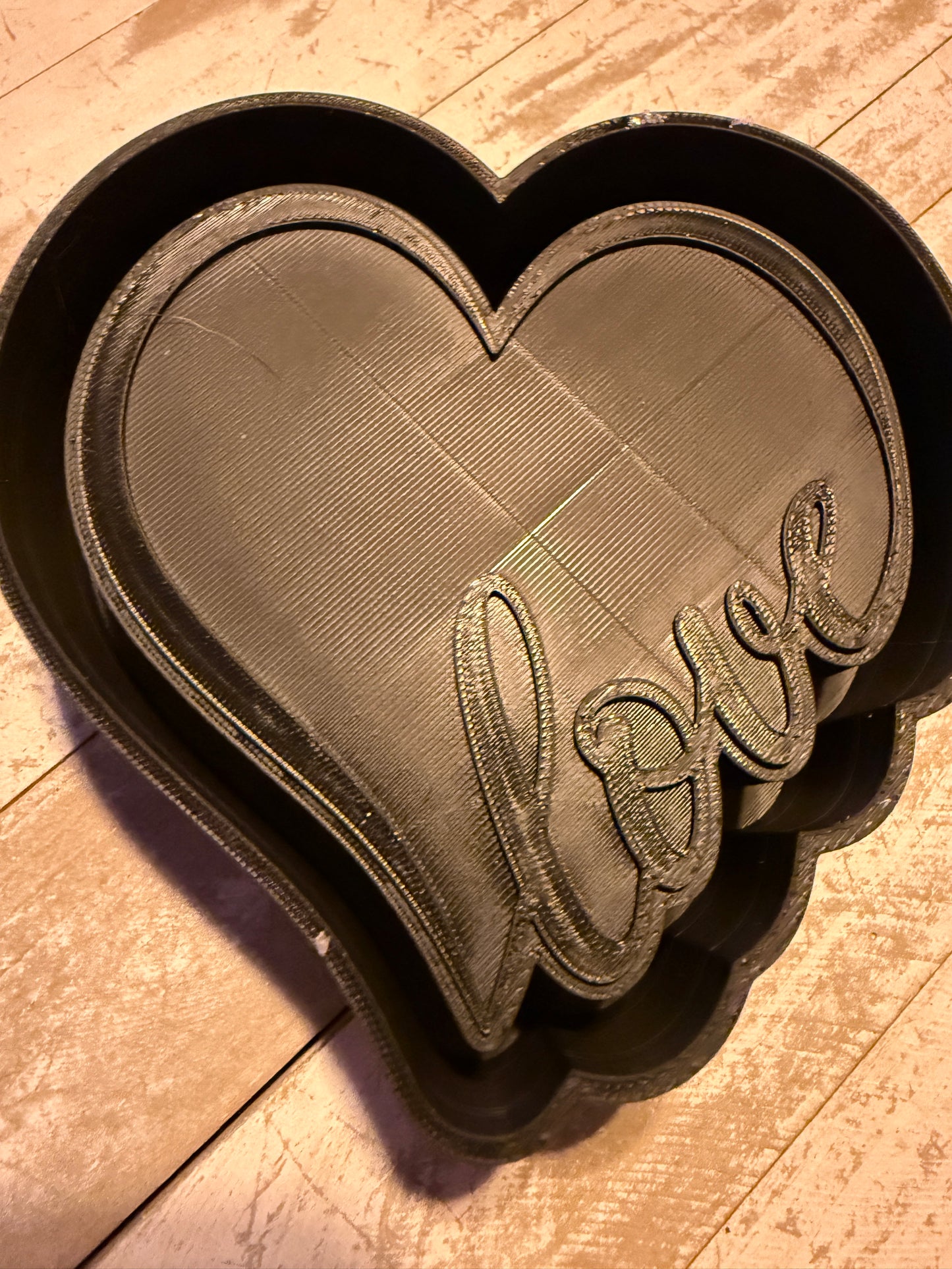 Love cursive heart mold