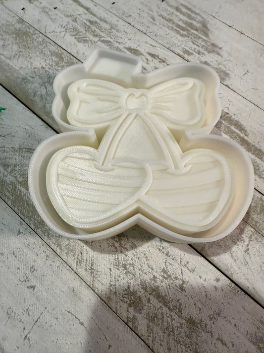 Cherries with stripes and bow freshie mold