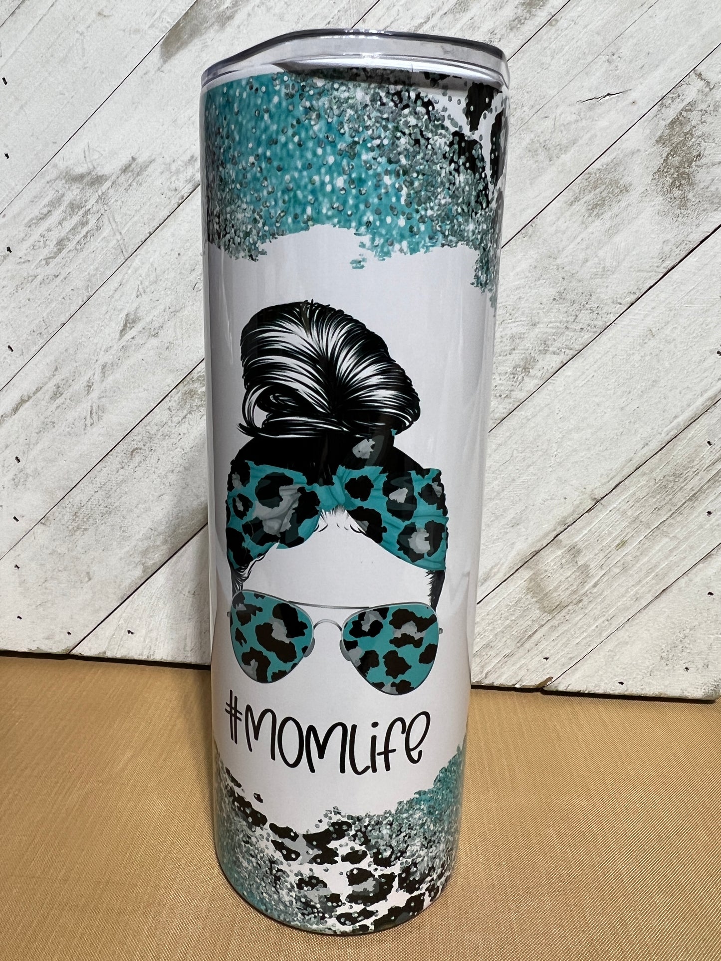 Momlife Teal Leopard