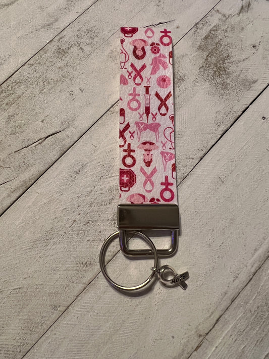 Pink cancer Key chain