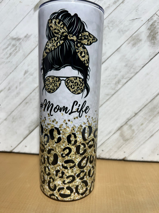 Momlife black and gold leopard